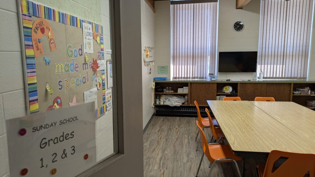 Sunday school classroom set up for grades 1 to 3