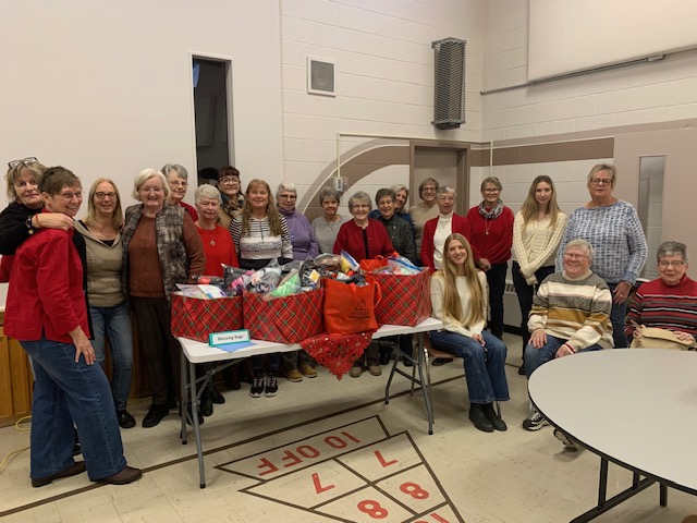 Church members gathered together at a fellowship event